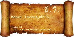 Boszi Terestyén névjegykártya